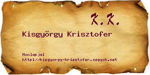 Kisgyörgy Krisztofer névjegykártya