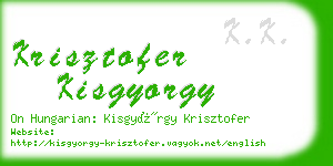 krisztofer kisgyorgy business card